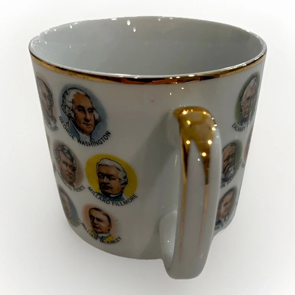 Vintage 1966 US Presidents: Washington thru LBJ Coffee Mug Chadwick Miller Japan - Picture 6 of 6